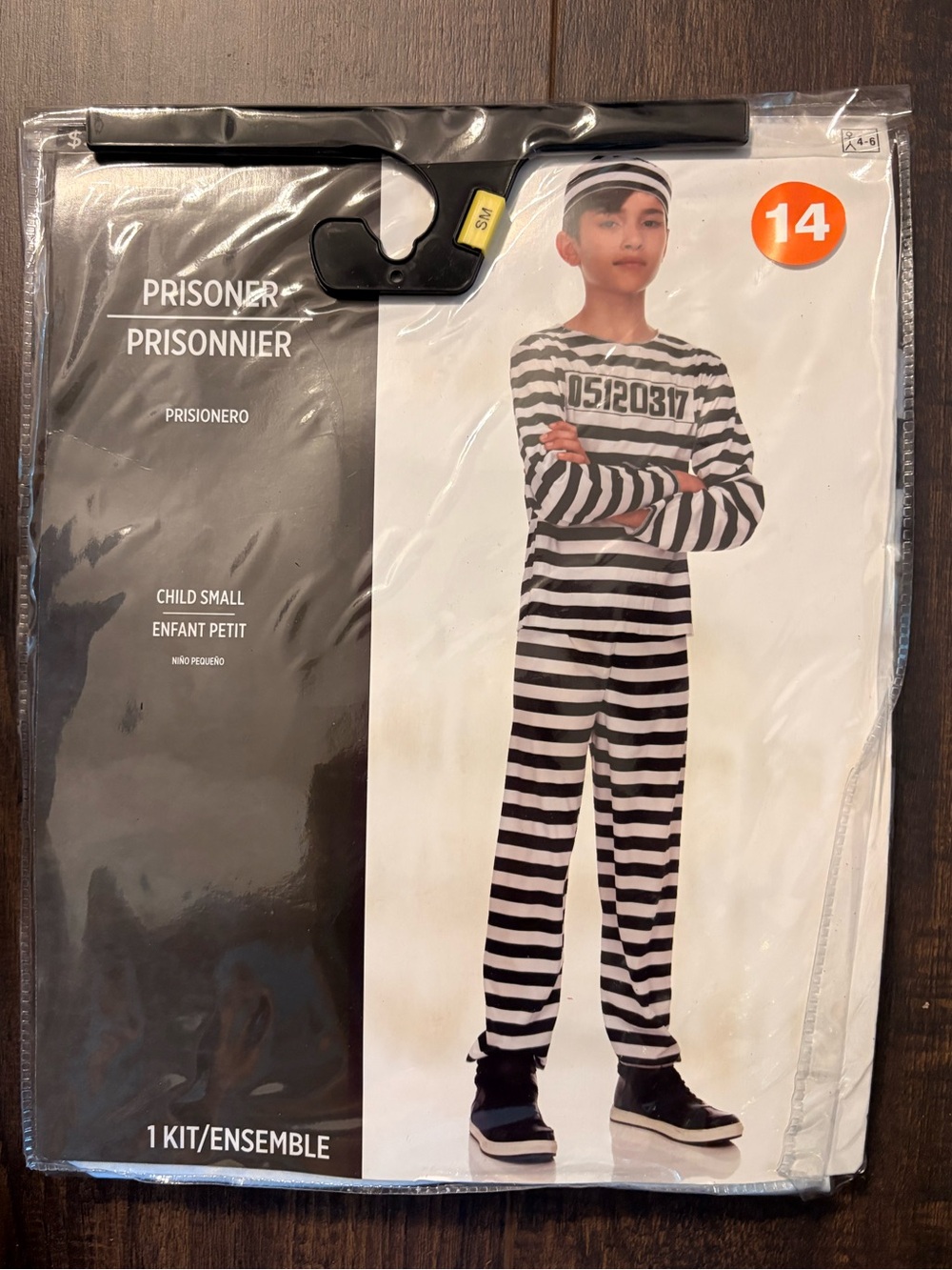 Kids Black & White Prisoner Costume - Unbranded 4-6